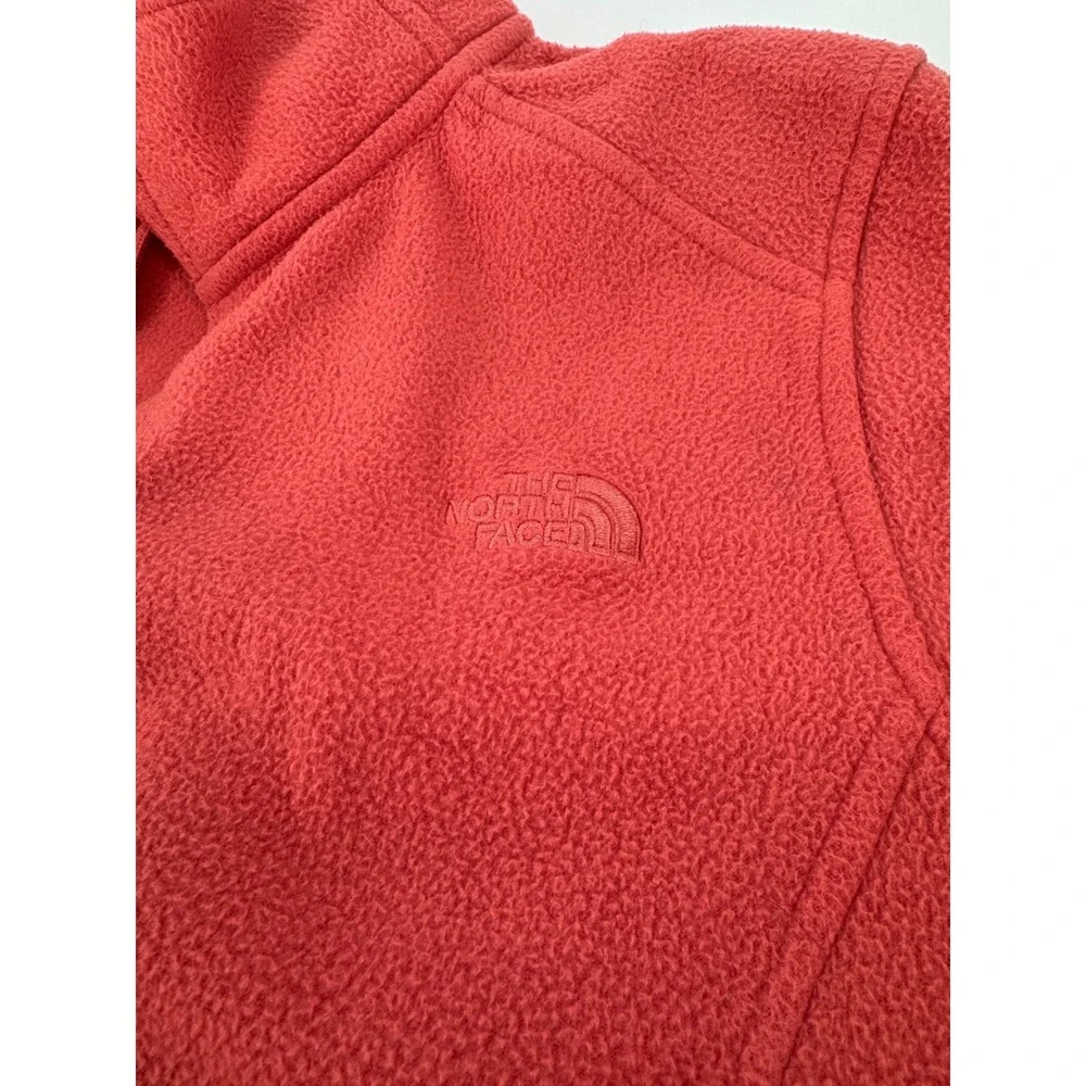 The North Face Womens TKA 100 Glacier Quarter Zip Fleece Pullover Coral Pink‎ L